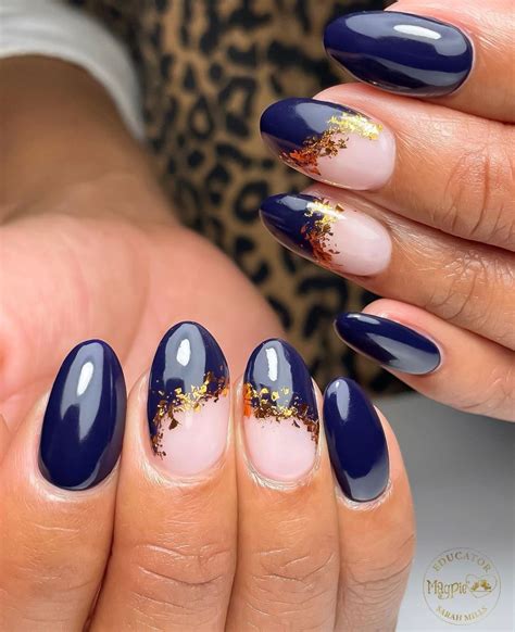 stylish nails navy blue.